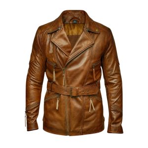 Men’s Brown Sheepskin Double Breasted Leather Jacket